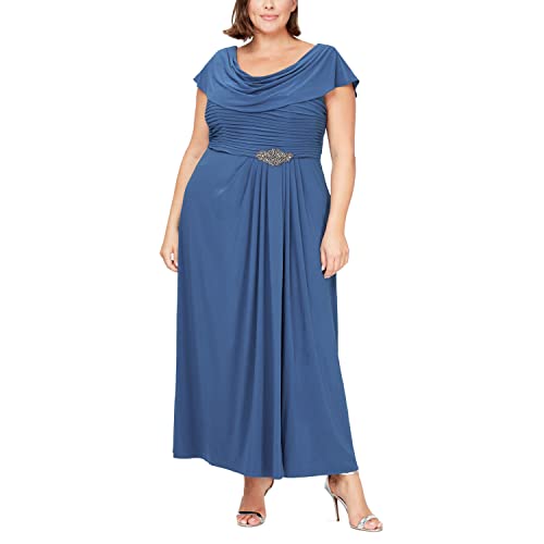 Alex Evenings Women's Long Cowl Neck Mother of The Bride Dress