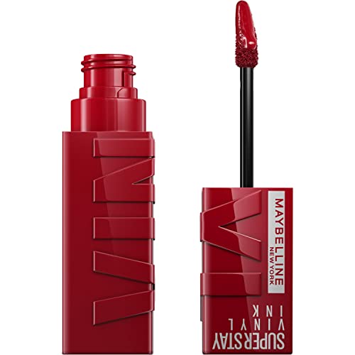 Maybelline New York flüssiger Lippenstift, Liquid Lipstick mit 16 Stunden Halt und glänzendem Finish, Super Stay Vinyl Ink, Nr. 10 Lippy, 4,2 ml