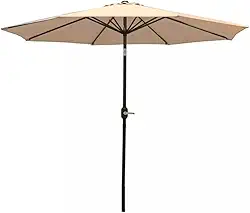 Ombrelone Articulado Central Redondo 2,70 Metros Bege RM Decor