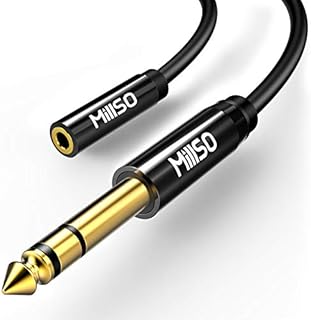 MillSO 1/4 to 3.5mm Headphone Adapter TRS 6.35mm 1/4 Male to 3.5mm 1/8 Female Stereo Jack Audio Adapter for Amplifiers, Guitar, Keyboard Piano, Home Theater, Mixing Console, Headphones - 12inch/30CM