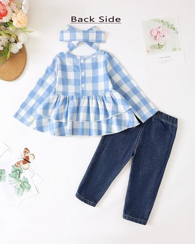 Image of Renotemy Baby Girl Clothes Toddler Girl Clothes Outfits Infant Clothing Jeans Pants Set Cute Clothes Set for Girls