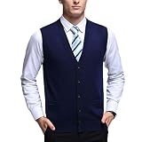 Tops Chaleco De Bolsillo Sin Mangas De Punto con Cuello En V para Hombres Armada 3XL