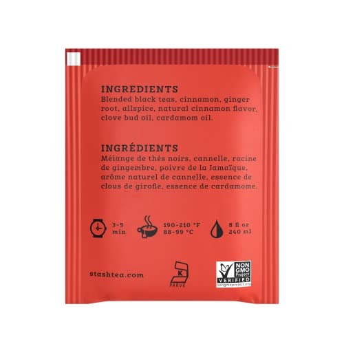 Image of Stash Tea Chai Spice Black Tea, 6 Boxes of 30 Tea Bags Each (180 Tea Bags Total)