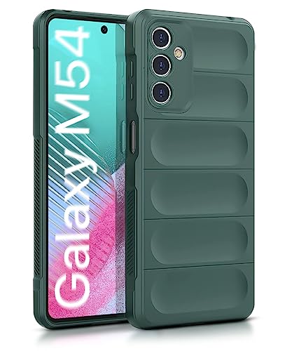 Image of WOW IMAGINE Ultimate Silicon Back Cover Case for Samsung Galaxy M54 | F54 5G | Military Grade Drop Protection Shockproof Bumper | Anti-Slip Grip | Scratch Proof Micro-Fibre Cloth Inside (Forest Green)