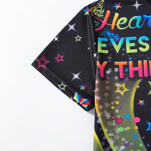 Girls Tie Dye Shirt Short Sleeve Top Crew Neck Tee Shirts Kids Girl 3D Summer Clothes 6-14 Years4