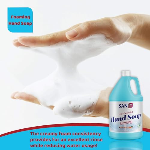 Image of Sanit Antibacterial Foaming Hand Soap Refill - Advanced Formula with Aloe Vera and Moisturizers - All-Natural Moisturizing Hand Wash - Made in USA, Mango Coconut, 1 Gallon