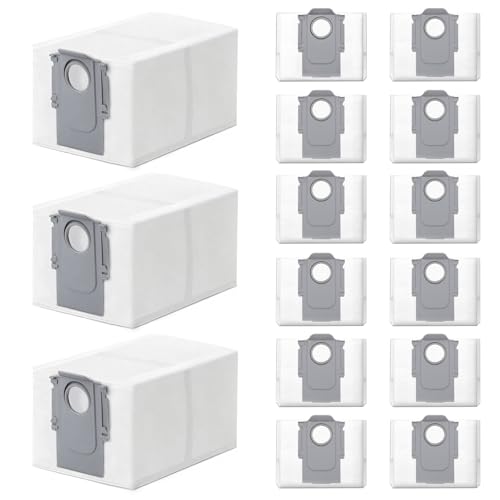 15 Stück Staubbeutel für Roborock QV 35A/QV 35S/S8 MaxV Ultra/Qrevo S Pro/Saros 10R/Q Revo/Qrevo S5V/Qrevo S/Qrevo Pro/Qrevo Master/Qrevo Slim/Qrevo Edge/Qrevo Curv Saugroboter 3 2 Liter Zubehör