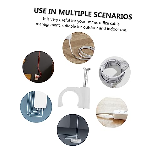 100 Pzs Clips Redondos para Cable de 8mm para Gestión de Cables Blanca | Material PE, No Corrosivo y Resistente a la Intemperie, Protege el Aislamiento, Adecuado para Uso en Exterior y Hogar miniatura 6
