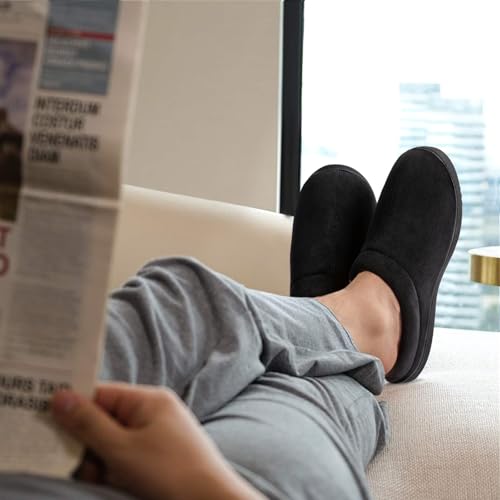 MERRIMAC Men's Slip on Slippers Comfy Memory Foam Non Slip Indoor House Shoes2