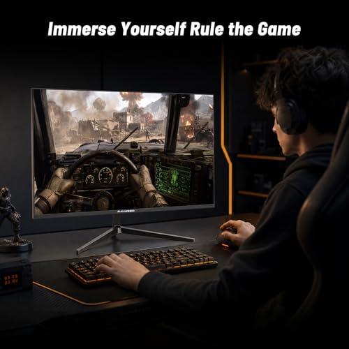 Image of Raywego 24 inch Flat Gaming Monitor Full HD 1920x1080, 180Hz,1ms, Adaptive-Sync, Eye-Care Technology,HDMI, DisplayPort, HDMI*1 /DP*1 /USB*1, 3-Side Virtually Borderless Design,Support Wall Mount Install