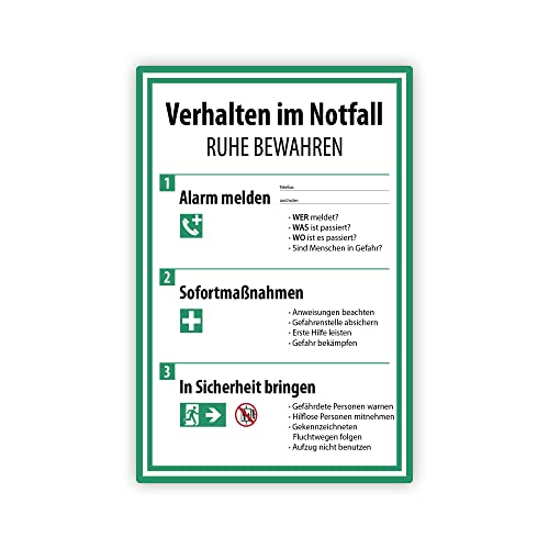 10x Hochwertige Aufkleber verhalten im Brandfall/Notfall in A4 | 21 x 29,7cm Sticker mit UV Schutz für Außen-und Innenbereich - Image 8