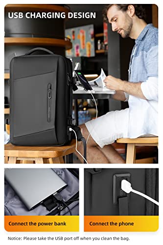 MARK RYDEN Travel Backpack for Men, 38L Flight Approved Carry on Backpack, 17.3 Inch Laptop Backpack with USB Charging Port, Waterproof Business Backpack3