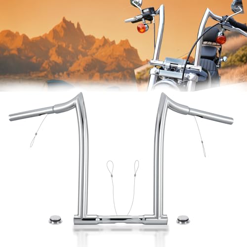 Image of 14'' Rise Ape Hangers Chizeled bar with Pull Wires for Harley