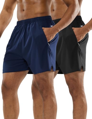 Image of MIER Men's Workout Running Shorts Lightweight Active 5 Inches Shorts with Pockets, Quick Dry, Breathable