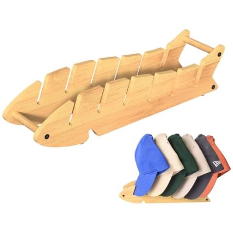 Lnrkai Hat Organizer for Baseball Caps, Hat Stand Storage with Unique Fish-Shape, Cap Holder for 6 Caps, Hat Display Rack for Bedroom Dresser Laundry Closet Cover