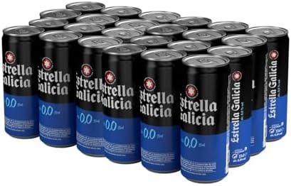 Estrella Galicia 0,0 - Alcohol-free Lager Beer, 24 Cans x 33 cl, ...