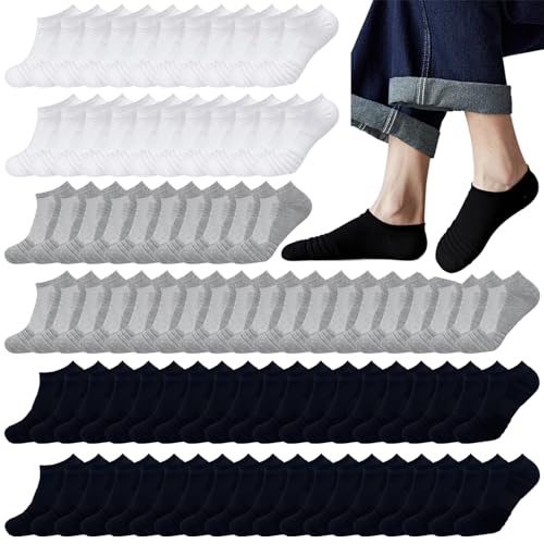 Image of 12-30 Pairs Low Cut Ankle Socks for Men Thin Breathable Casual No Show Athletic Socks Bulk