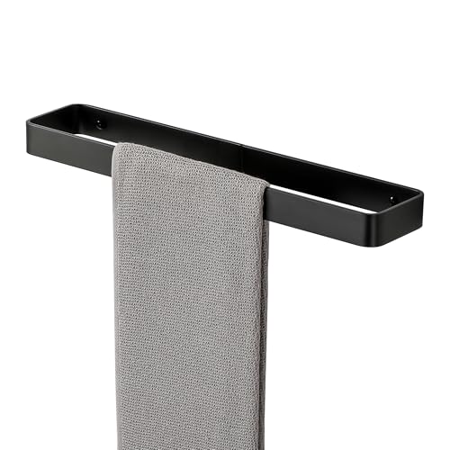 SAYAYO Toalleros de Baño 40CM, Toallero Negro Aluminio, Colgador Toalla Baño para Baño y Cocina Toallero Pared Instalación Perforada