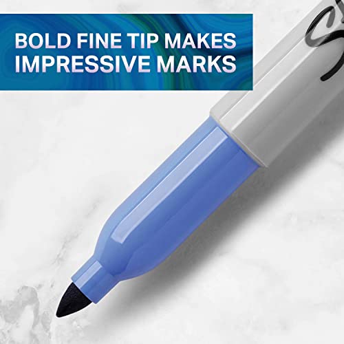Image of Sharpie Permanent Markers Fine Point Featuring Mystic Gem Color Markers Assorted 24 Count (Pack of 6)