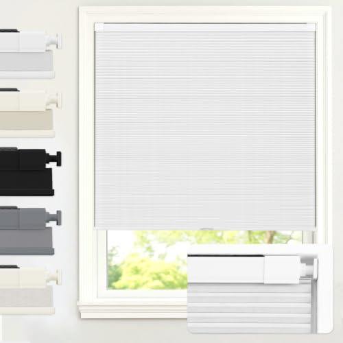 AOSKY No Drill Cordless Blackout Cellular Shades 34 W x 48 H White