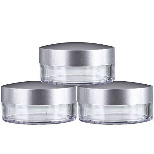 Hotop 3 Pieces 50 ml Plastic Empty Powder Case Face Makeup Jar Travel Kit Blusher Cosmetic Makeup Containers with Sifter and Lids2