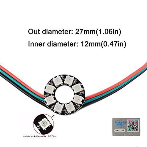 Sparkleiot 8 Bits Ws2812 Addressable Led Ring With Sm2.54-3P Wire thumb #1