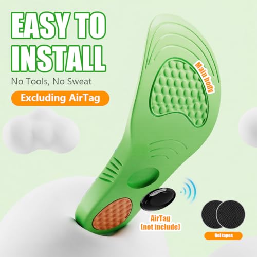 Image of HANNEA Child Shoe Insoles, Trackable Cushion Footbed with Built-in AirTag Slot, Comfortable Arch Support, Supportive Shoe Insoles for Everyday Wear, Sport Wear, XS (NO AirTag)