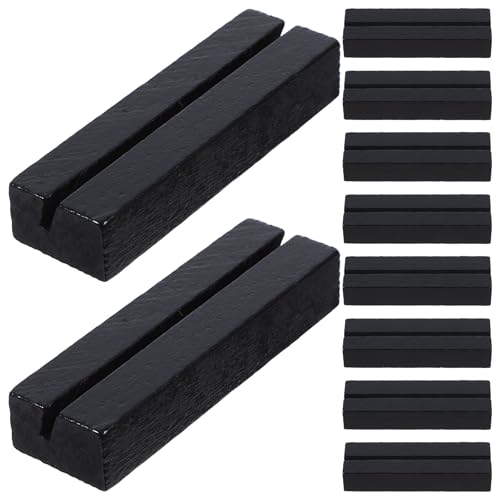 Porta notas y tarjetas de visita para organizar mesas de oficina con bases de madera