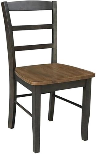 Miniatura 4 de IC International Concepts Hoja de comedor de extensión redonda de 36 pulgadas y 2 mesas y sillas, nogal  carbón lavado