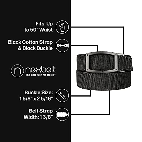 Nexbelt Men's Belt, Ratchet Newport V.4 Black Casual Nylon Dress Belt for Men with Adjustable Buckle3
