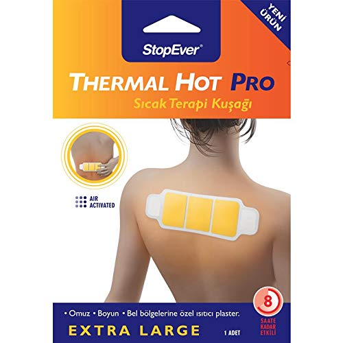 StopEver Thermal Hot Pro Sıcak Terapi Kuşağı - 6'lı Paket | Bel, Boyun, Omuz Kas Ağrılarına Karşı 8 Saat Etkili Isı Bandı | Hava ile Aktifleşen Doğal Isı | Bel, Boyun, Omuz İçin Ekstra Geniş Boyut