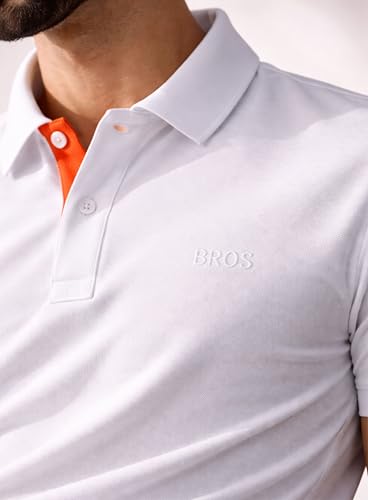 Image of 3BROS Men's Cotton Blend Half Sleeve Regular fit Comfortable Polo Neck T-Shirt (Pack of 1)
