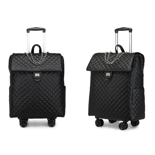 VH&GRED Leather Travel Trolley Suitcase 20-Inch Carry-On