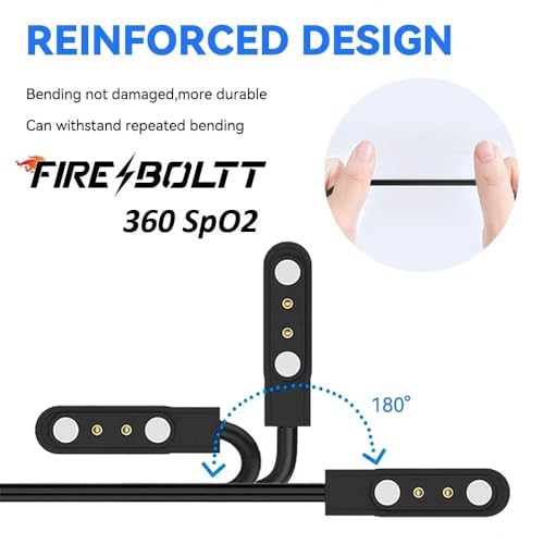 Image of FIRE BOLTT Smartwatch USB All Type Charging Charger Compatible with Boat, Fire Boltt, Noise, Dizo, beatXP, Fast-Track & All 2 Pin Charger Watches (Cable Only)