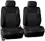TLH 3D Air Mesh Fabric Front Set Seat Covers, Removable Headrests & Airbag Compatible, Black Color- Universal Fit for Cars, auto, Trucks, SUV