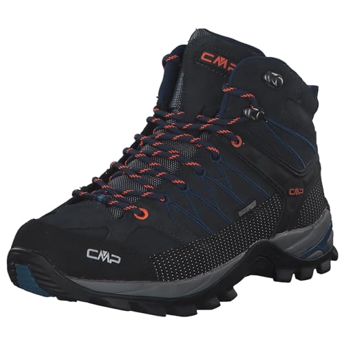 CMP RIGEL MID TREKKING SHOES WP, Zapatos de trekking, Hombre, B.Blue-Flash Orange, 43 EU