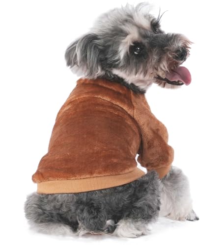 Image of FabriCastle Small Dog Sweaters, 3-Pack Dog & Cat Clothes, Ultra Soft and Warm Pet Jackets for Small Dogs Boy & Girl, Winter Pet Apparel Costumes, Puppy Outfits (Camel,Khaki,Olive, Large)