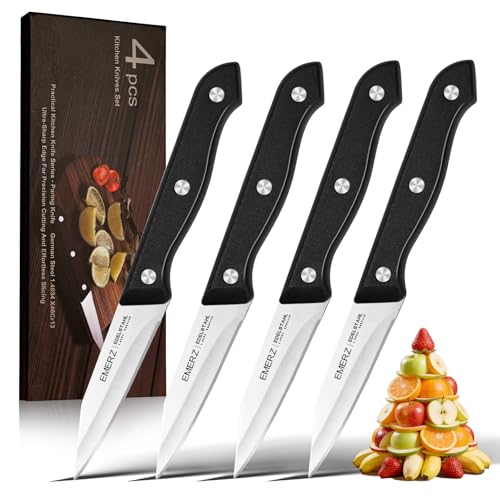 EMERZ 4-Piece Stainless Steel Paring Knives