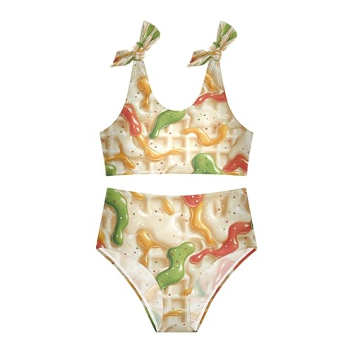 Milk Gold Red Green Ice Cream Girls Tankini Swimsuit Kids Bikini Sets 2 Pcs Bathing Suit 3T3