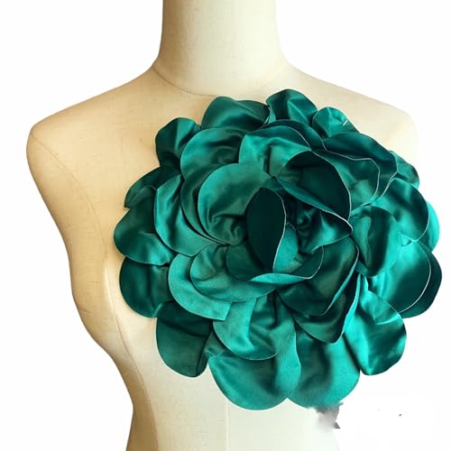 Image of Heyiwell Large Satin Fabric flower for Brooch Pin Wedding Party Dance Dress Suit Clothes Head Hair Accessories DIY Decor 9.45 inchInch