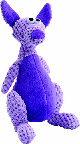 goDog Checkers Kangaroo with Chew Guard Technology Tough Plush Dog Toy, Purple, Large