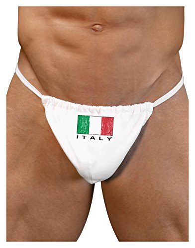 LOBBO TooLoud Italian Flag - Italy Text Distressed Mens G-String Underwear