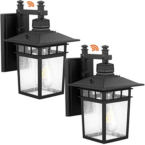Best Deal LED Outdoor Wall Lantern,Led Dusk to Dawn Wall Mount Light Fixtures,Classical Wall Lantern Lamps Lights,Black Finish with Seeded Glass,Entryway Doorway Yard,Black,9244S Best Deal LED Outdoor Wall Lantern,Led Dusk to Dawn Wall Mount Light Fixtures,Classical Wall Lantern Lamps Lights,Black Finish with Seeded Glass,Entryway Doorway Yard,Black,9244S