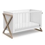 Storkcraft Equinox 3-in-1 Convertible Crib (Vintage Driftwood) – Easily Converts to Toddler Bed and Daybed, 3-Position Adjustable Mattress Support Base, Modern Two-Tone Design for Contemporary Nursery