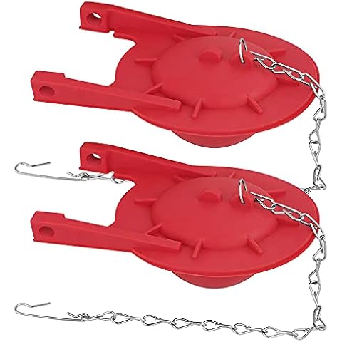 Toilet Flapper Ultra High Performance Universal Flapper for 3-Inch Flush Valves, Long Lasting Rubber - Easy to Install Red (3 inch 2pc) Cover