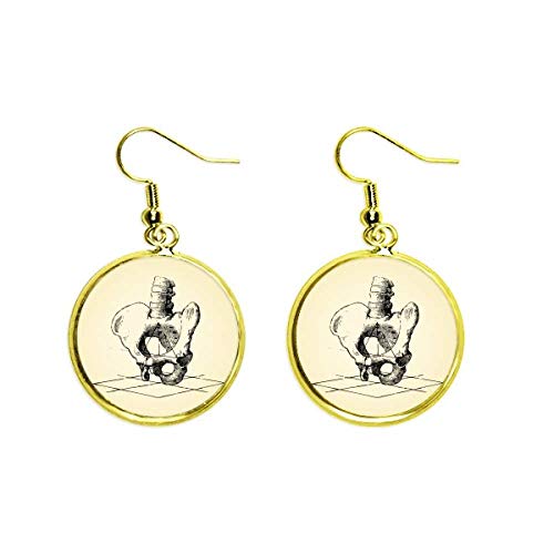 Pendientes de esqueleto de alta definición con acabado dorado pulido estilo joyería fina