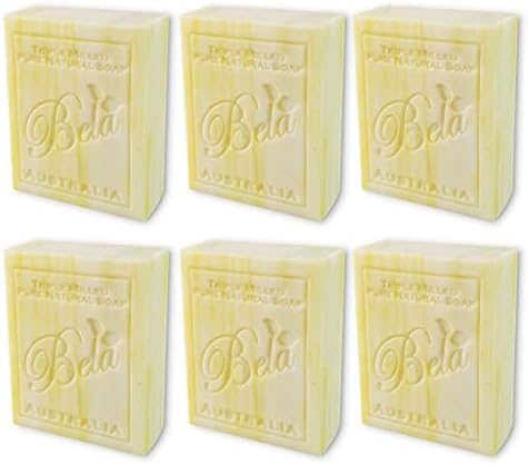 Bela Bath & Beauty, Patchouli with Essential Oil, Triple Milled Moisturizing Soap Bars, No Harsh Ingredients, 3.3 oz each - 6 Pack