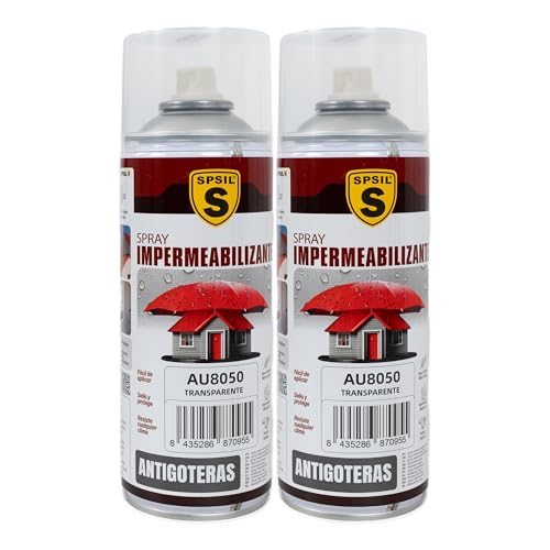 Etrexonline Spray Sellador Impermeable Transparente 400 ml, para Grietas y Fugas, Secado Rápido, Alta Adherencia, para Metal, Madera, PVC y Cemento, Uso Interior y Exterior, 2 x 400 ml