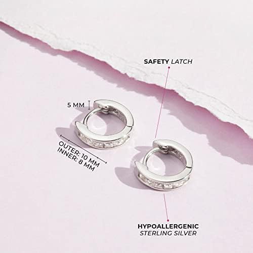 In Season Jewelry 투명 큐빅 지르코니아 여아용 후프 귀걸이 아동용 — 사진 4