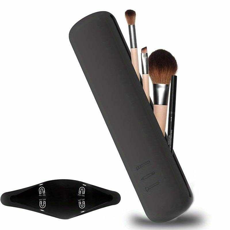 Estuche para brochas de maquillaje, Funda para brochas, Estuche para pinceles de maquillaje, Organizador de brochas, Porta brochas, Estuche de silicona para brochas, Imantado, Negro